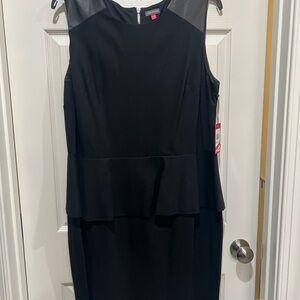 Vince Camuto Black Peplum Midi Dress